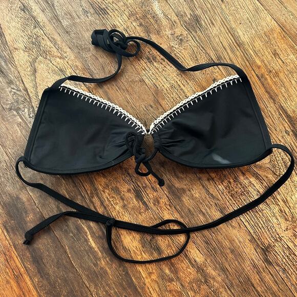 Victoria Secret Swim Black & Crochet Heart Padded Bikini - Picture 7 of 10